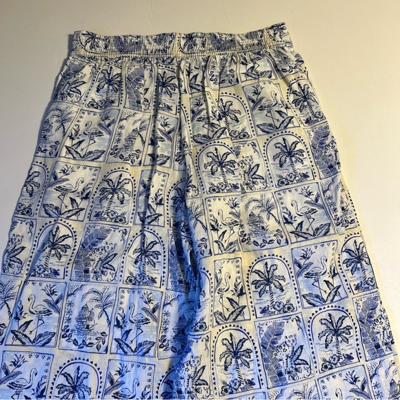 C&C California Women’s 100 % Linen Relaxed Wide Leg Crop Pant Size Large BOHO - Picture 3 of 11